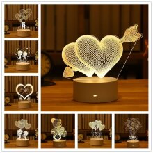 Valentines Day Gift Birthday Anniversaire Gifts Heart I Love You Acrylic Led Night Light Birthday Wedding Decoration Wife Gift