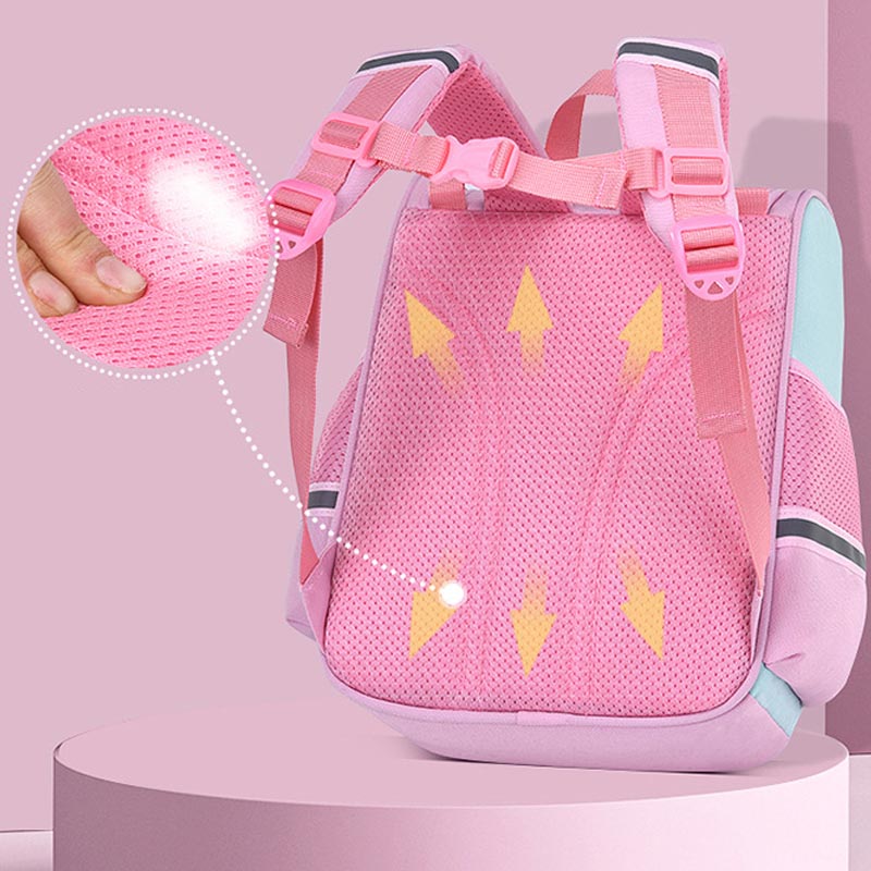 Girl School Bags Child Pink Unicorn Nylon Printing Backpack Kindergarten Student Cute Girls Children's Schoolbag Waterproof Kid