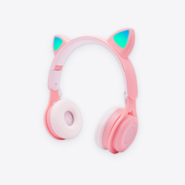 Pink headphone with cat ears