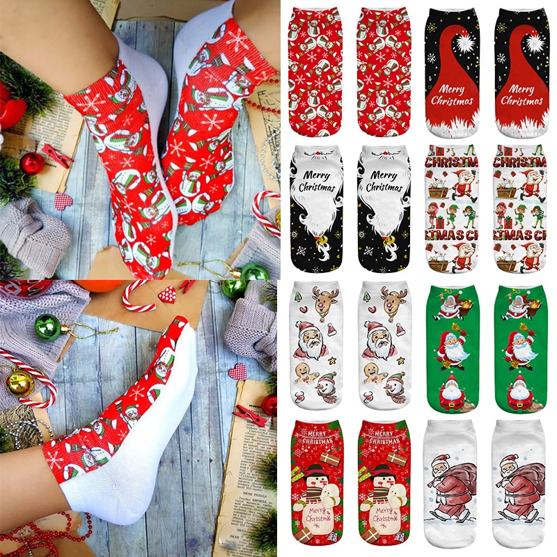 Christmas Socks Cute Kids Adult Xmas Gifts Women Men Sock Xmas Santa Claus Snowflake Elk Snow Cotton Socks Navidad New Year 2023